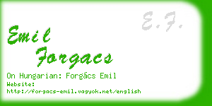 emil forgacs business card